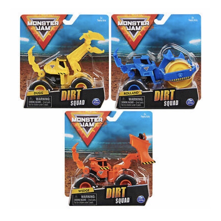 ของแท้ Spin Dirt Squad Construction Monster Jam Vehicle