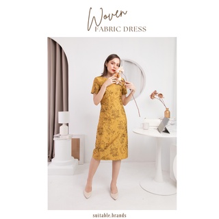 Woven Fabric Dress - เดรสผ้าไหมทอลาย (ทอง)