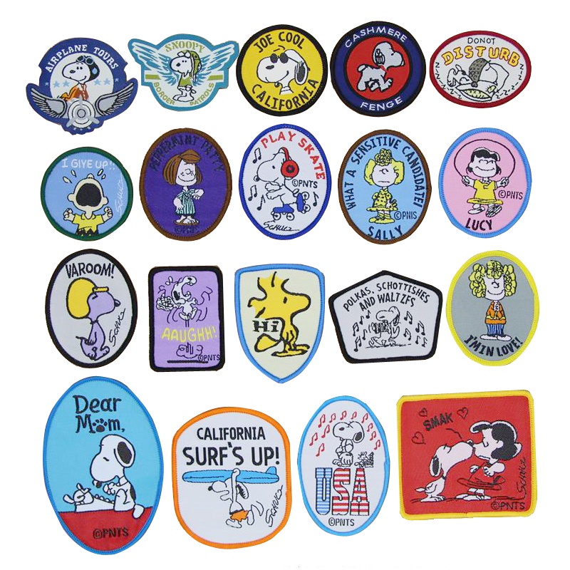 Need Hand-Sewn กาวฟรีน่ารัก Snoopy สุนัขชายหญิงการ์ตูนเด็กผ้า Patch Hand-Sewn ถัก Mark เสื้อผ้ากางเกงหมวกผ้านวมเสื้อยืดตกแต่งโทรศัพท์