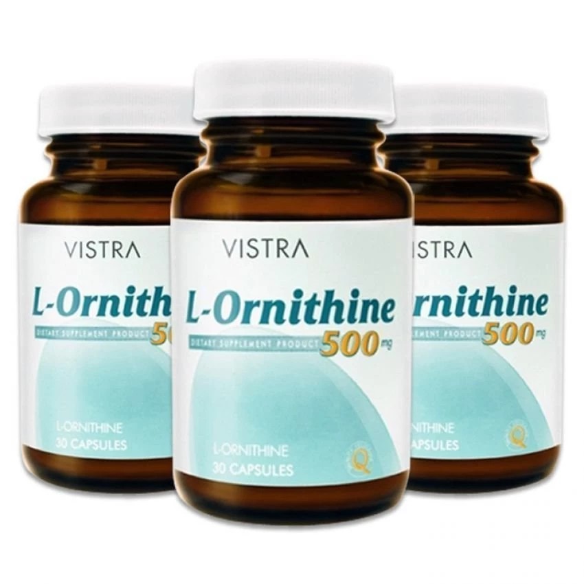VISTRA L-Ornithine เสริมสร้าง Growth Hormone (30 แคปซูล) x 3 ขวด