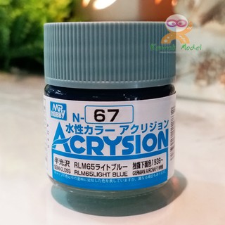 สีสูตรน้ำ Acrysion N67 RLM65LIGHT BLUE - German Aircraft (Semi Gloss) 10ml