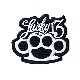 ตัวรีดสนับมือ สนับมือตีนแมว lucky13 วรีดติดเสื้อ ตัวรีด (Size M) อาร์มรีด อาร์มรีดติดเสื้อ