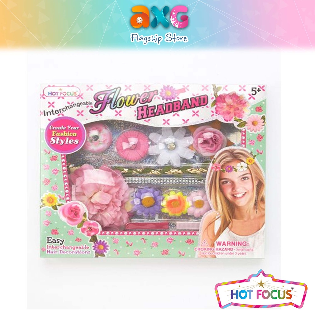 Hot Focus Flower Headband 126 Flower Makeup Palette Washable Cosmetic Toy Set * Toy Deal Sold AS-IS