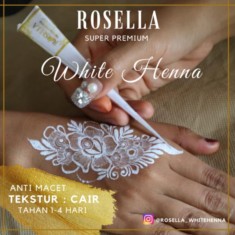 (CAIR&CREAMY) ROSELLA WHITE HENNA CONE 15GR กันน้ํา,