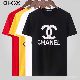 เสื้อยืดน่ารักสั่งซ Chanel new men fashion short-sleeved t-shirt summer comfortable and breathable O-neck casual T-shirt