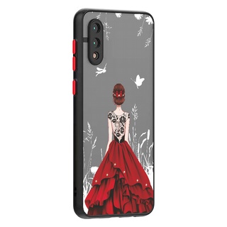 นางสาว แมวหุ่นยนต์ A02 เคสโทรศัพท์ Samsung A02 M02 A70 A50A30S A50S A10 A01 Note 10 Pro Plus 5G Phone Case กันกระแทกขอบเหลี่ยมเคสซิลิโคนสีดำน่ารักการ์ตูนหนังแข็งหรูหราเท่ประกบลายสีเคส