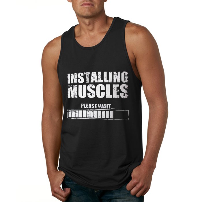 เสื้อสายเดี่ยว ติดตั้งกล้ามเนื้อ Six Pack Comming Soon ยิม เสื้อกล้าม ชุดลําลอง