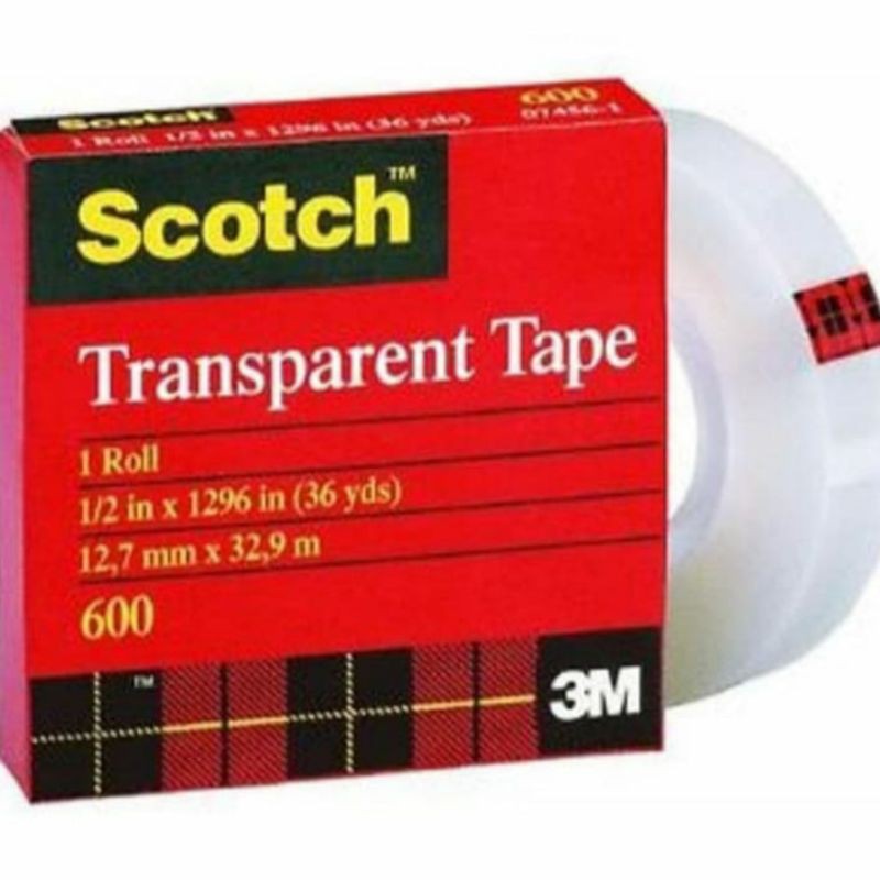3M scotch เทปใส 600 1/2 นิ้ว x 36Y