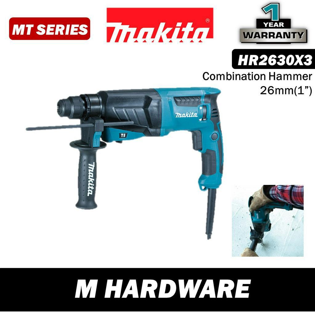 MAKITA HR2630X3 COMBINATION HAMMER 3 โหมด | 800W | 26MM C/W CHUCK AND FREE DRILL BIT [ MT SERIES ]