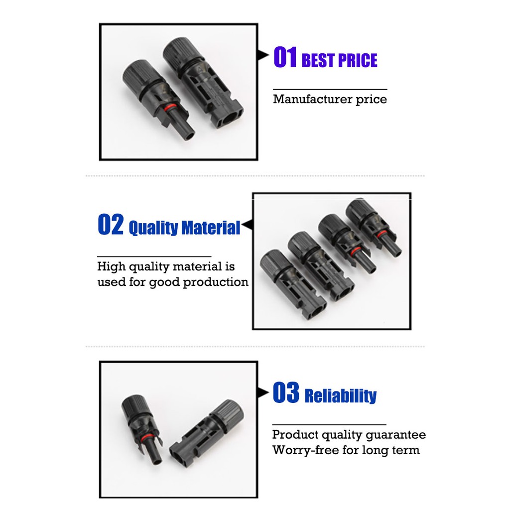 MC4 connector ข้อต่อ Solar Cell โซล่าเซลล์ Premium Quality มาตฐาน TUV 30A เข้าตู้ ตัวถอด เข้าตู้ ราคา ถูกที่สุด ดีลบีเคเค แกลเลอรีภาพที่ 3