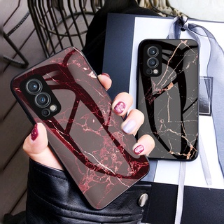 Ready Stock เคสโทรศัพท์ 1+ OnePlus Nord 2 5G Phone Case 2020 Hard Glass Casing Marble Pattern Glossy Anti-scratch Men Back Cover เคส 1+Nord2 Nord2