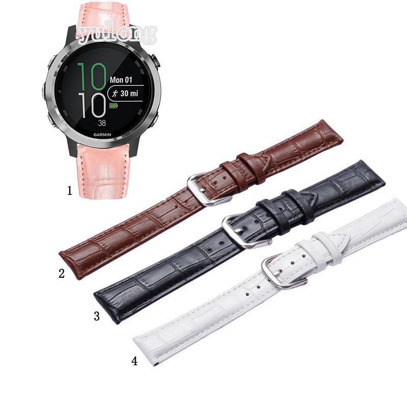 สายนาฬิกาสายหนังคุณภาพสำหรับ Garmin Forerunner 645 245 245M Leather Strap