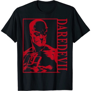 ROUND คอลูกเรือเสื้อยืด พิมพ์ลายโปสเตอร์ Marvel Daredevil Dark Tonal-4XL