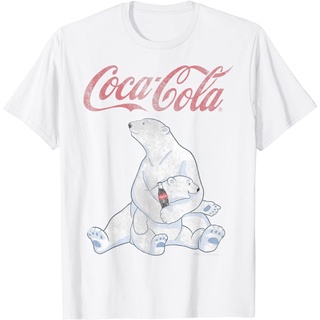 เสื้อยืดครอปข้อเสนอพิเศษ 2022  โคคาโคลา เป๊ปซี่ Coca-Cola Vintage Faded Pair Of Polar Bears Graphic T-Shirt คอกลม แฟชั่น