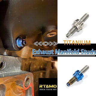 RTAMO ไทเทเนียม Gr5 ชุดท่อร่วมท่อไอเสีย Studs M8 M10 Manifold Bolt Fit Car Motorcycle