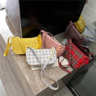 Korean bag 2020 retro Plaid spring and summer new versatile underarm bag Single Shoulder Handbag