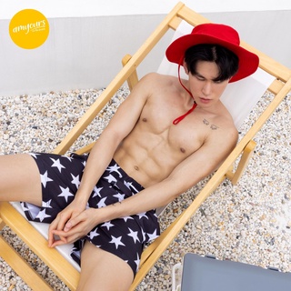 amyours on the beach กางเกงขาสั้นชาย คุณภาพดี ว่ายน้ำ เดินชายหาด รุ่น Mens Summer ลาย Star