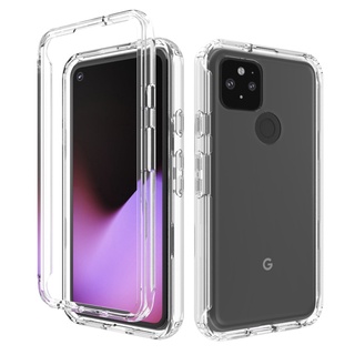 Google Pixel 4A/4A 5G/5/4/4 XL Armor Anti Fall Phone Case Gradient HD Transparent Shockproof PC Cover