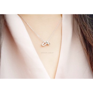 Double heart necklace