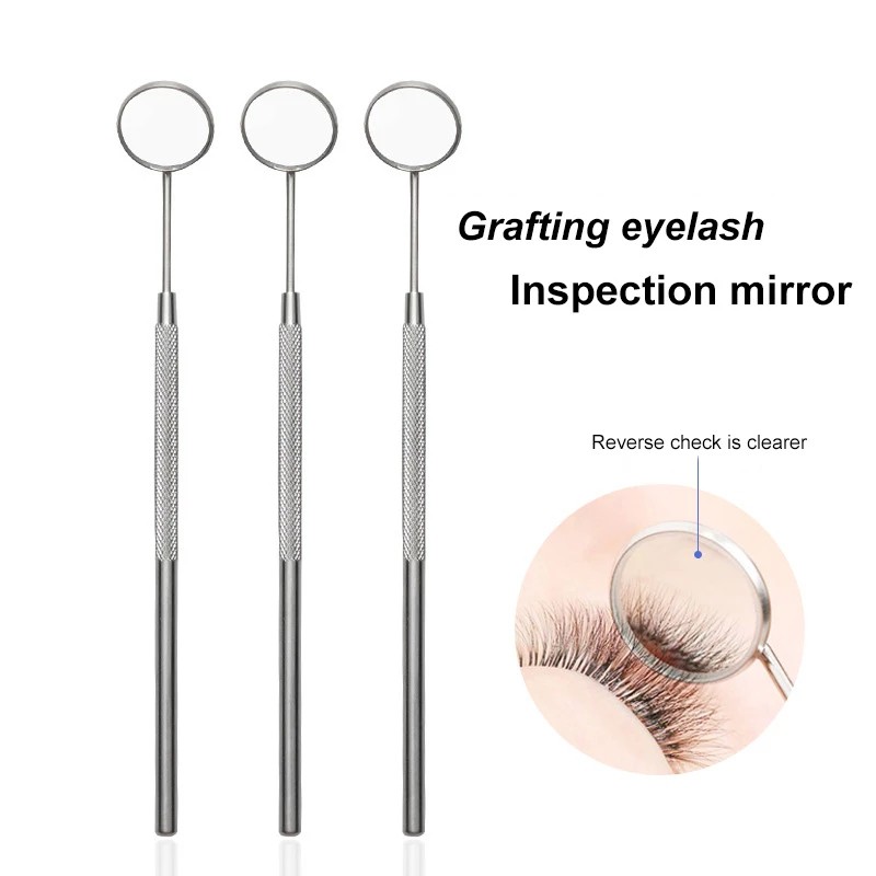 1Pcs ใหม่สแตนเลสสตีลแต่งหน้ากระจกสำหรับ Grafting Eyelash Eyelash Extensions กระจกตรวจสอบพิเศษสำหรับ Screening Eyelashes