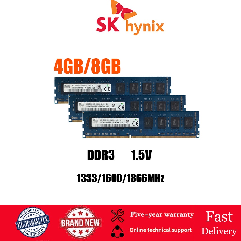 ใหม่ Hynix RAM PC3 หน่วยความจำเดสก์ท็อป 4GB 8GB 16GB 32GB DDR3 1066 1333 1600 1866 MHZ DIMM หน่วยความจำคอมพิวเตอร์ 1.5V PC3- 8500/10600/12800/14900