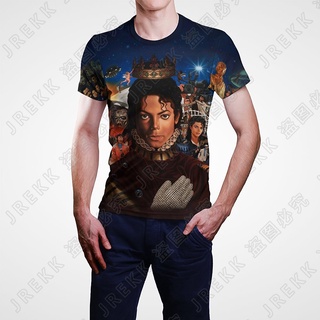 เสื้อยืดแขนสั้นลําลอง พิมพ์ลายอนิเมะ Michael Jackson 3 มิติ แฟชั่นฤดูร้อน สําหรับผู้ชาย และผู้หญิง 2023