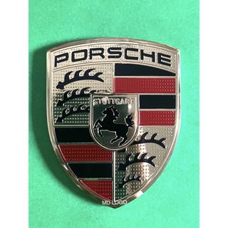 โลโก้PORSCHE โลหะ ขนาด 6.8x5.4cm. ราคาต่อชิ้น