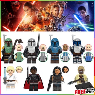 Star Wars Minifigures Boba Fett Din Djarin Jango Fett Moff Gideon Cara Dune Luke ของเล่นของขวัญ Mini Figures X0343