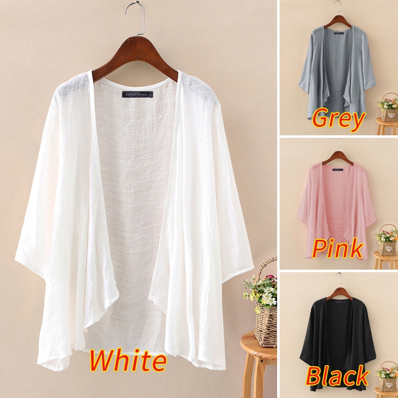 zanzea เสื้อคลุมคาร์ดิแกนสําหรับสตรีแขนยาวครึ่งแขนทรงหลวม — صورة 3