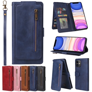 Zipper Flip Cover Casing Samsung S30 S21 S21+ Plus Ultra J730 J7 Pro A8 A5 A7 A750 A71 A51 Leather Case Full Card Slot Holder Wallet Protective Shell