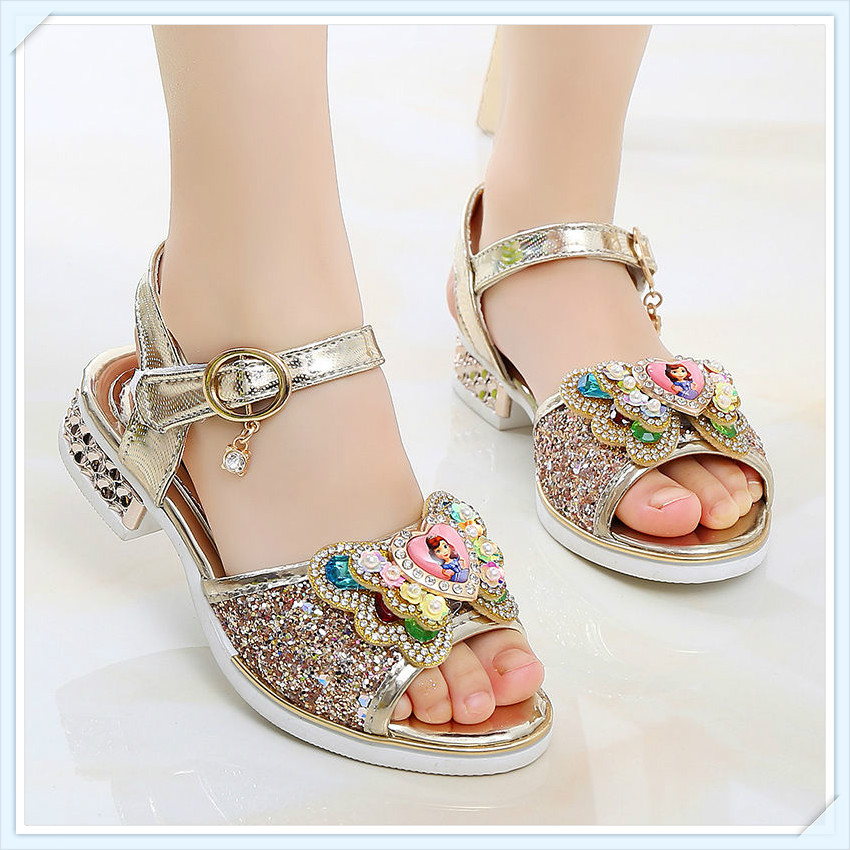 รองเท้าเจ้าหญิงเด็กผู้หญิงสไตล์เกาหลี | รองเท้าแตะส้นสูงพื้นนุ่มรับหน้าร้อน