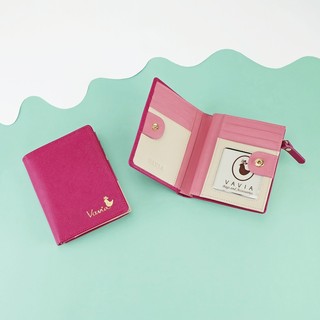 กระเป๋าสตางค์หนังแท้ รุ่น Pocket Book สีชมพู Deep Fuchsia