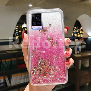 เคสโทรศัพท์ซิลิโคนใส แต่งกลิตเตอร์ สำหรับ VIVO V20 Pro