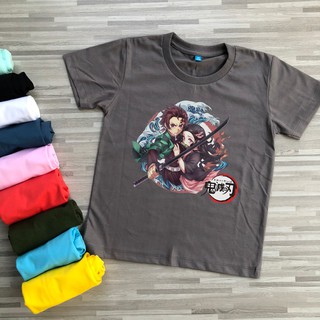 เสื้อเด็กน่ารัก เสื้อยืดเด็ก ลาย ดาบพิฆาตอสูร kimetsu no yaiba ลายทันจิโร่ถือดาบ กอดเนซึโกะ