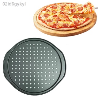 Non-stick Pizza Baking Pan Tray with Holes Household Baking Mold Cake Pan Bakeware Baking Plate for Pizza Cake (Black)