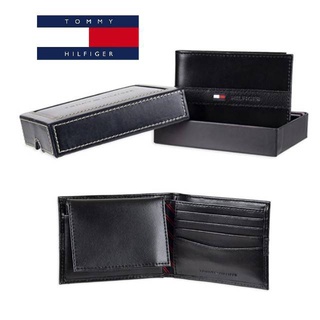 พร้อมส่งในไทย📦กระเป๋าสตางค์ ผู้ชาย หนังเเท้ Tommy Hilfiger**หนังเเท้**