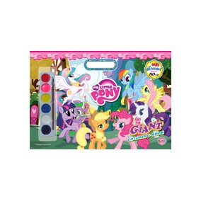 My Little Pony Giant Colouring Book สมุดภาพระบายสีเล่มใหญ่ + สีน้ำ + สติ๊กเกอร์ #03356