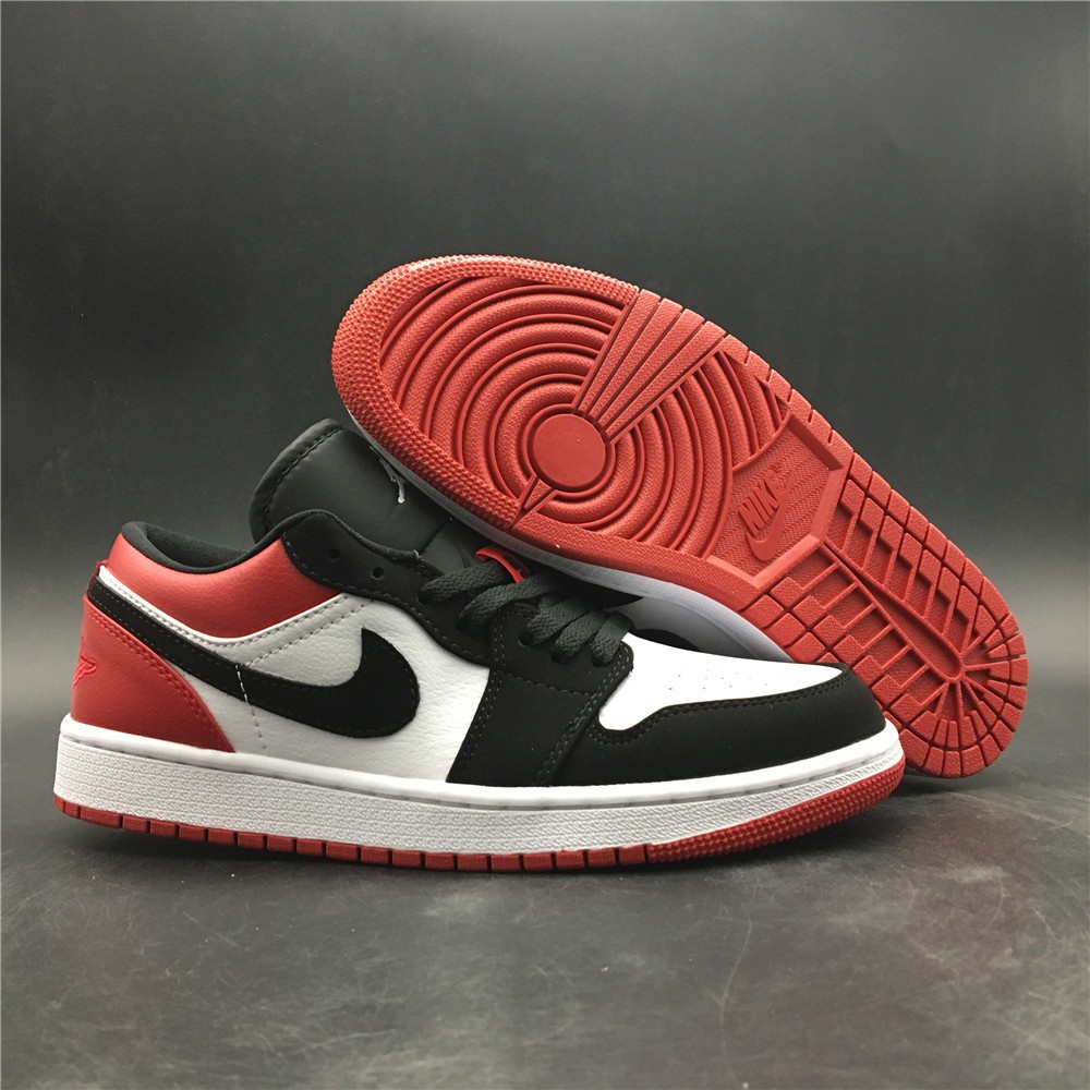 สินค้าลิขสิทธิ์แท้ Nike Air Jordan 1 Low SB Black Toe Black Red รองเท้าลำลอง รองเท้ากีฬา
