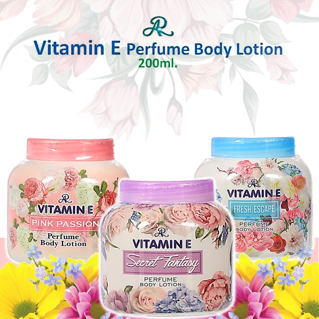 AR Vitamin E Perfume Body Lotion 200g. โลชั่นน้ำหอม กลิ่นหอมนานตลอดวัน