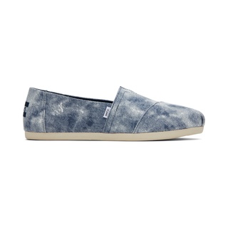 TOMS รองเท้าลำลองผู้หญิง สลิปออน รุ่น Alpargata Navy REPREVE Distressed Washed Canvas  (B) รองเท้าลิขสิทธิ์แท้