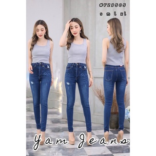 กางเกงยีนส์ขา9ส่วนผ้าซาร่าสีdenim jeans ขาดมินิเจียรมินิเอวสูงทรงสวยเนื้อผ้าดีเลือกแมทได้ทุกสไตล์S-XL