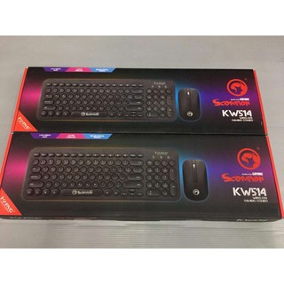 คีย์บอร์ด+เมาส์ KEYBOARD+Mouse Marvo KW514 Wireless Gaming Combo Ergonomic Design