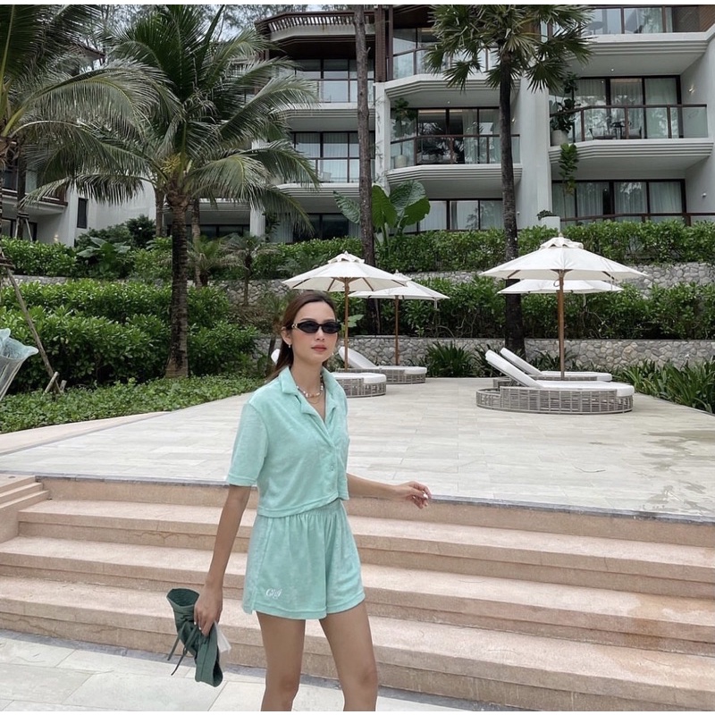 !!พร้อมส่ง ชุดเซต Beach cover set ใส่สบาย เนื้อผ้าดีมากก ✨แบรนด์ Gigi