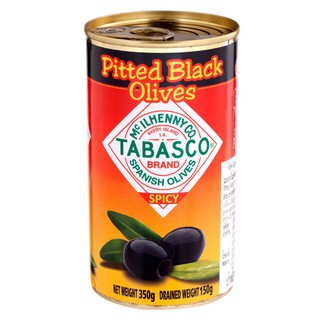 เซอร์พิสมะกอกดำไร้เมล็ดผสมพริกทาบาสโค 340กรัม Serpis black olives without seeds and pepper Tabasco 340 grams