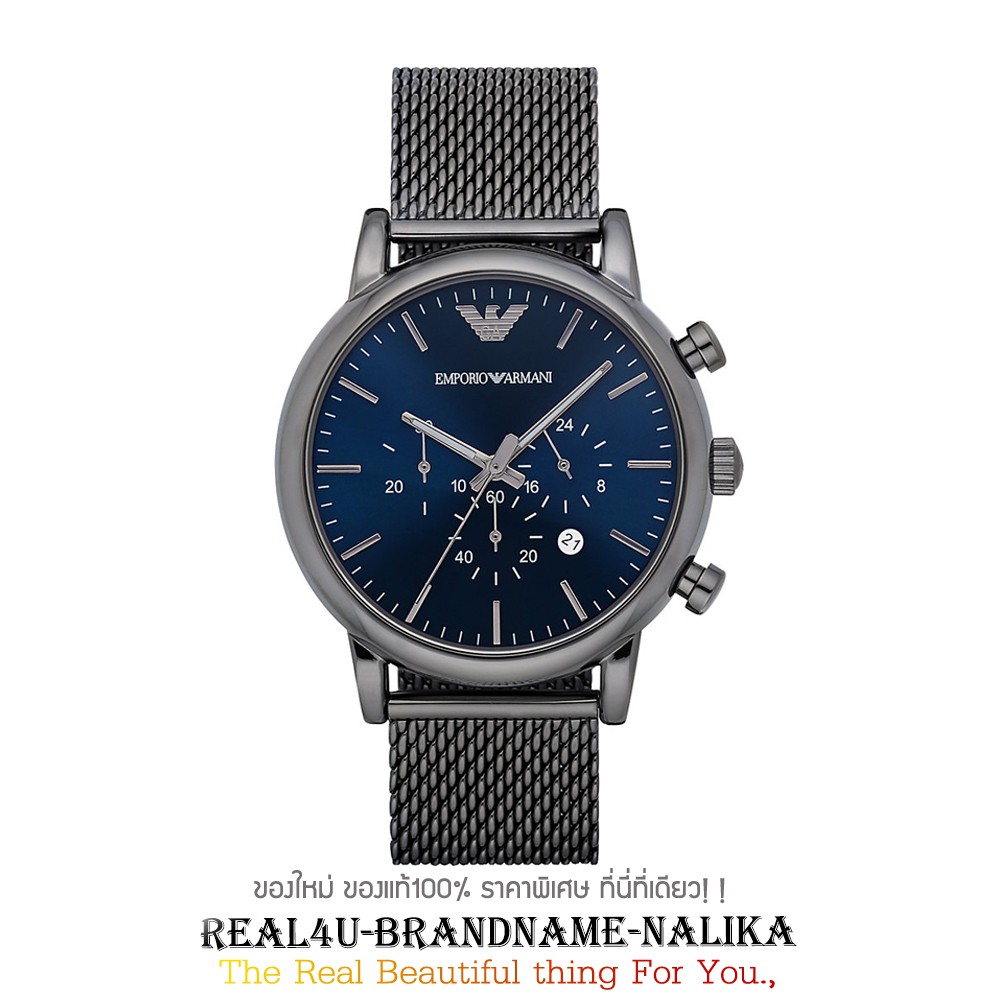 นาฬิกาข้อมือ Emporio Armani Sport Chronograph Blue Dial - Grey  ข้อมือผู้ชาย รุ่น AR1979