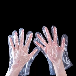 ถุงมือพลาสติกใช้แล้วทิ้ง ถุงมือทำอาหาร เนื้อ PE (เหนียว ทน กระชับมือ)