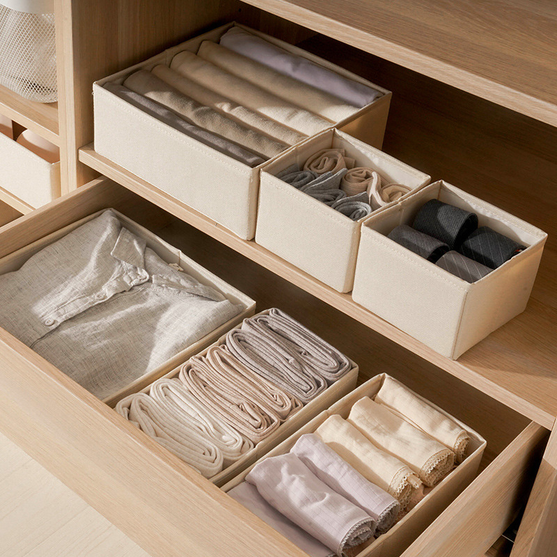 SUPO DEPOT - กล่องเก็บของชุดชั้นใน พับได้ จัดระเบียบลิ้นชัก จัดระเบียบตู้เสื้อผ้า 3 ขนาด BDC082