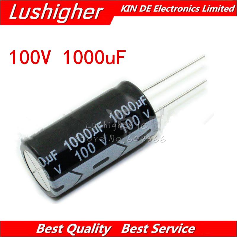 ตัวเก็บประจุอลูมิเนียมไฟฟ้า 100V1000UF 18x35mm 1000UF 100V 18x35 มม. 5 ชิ้น