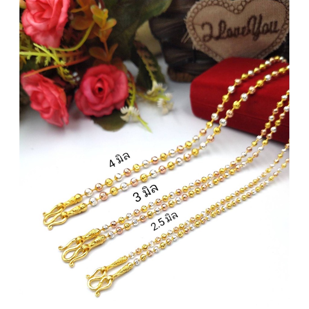 jewelryshop365 K218 สร้อยคอ 3 กษัตริย์ตะขอปั็ม  92.5% ใส่ติดตัวได้ตลอดไม่ลอกไม่ดำ ใส่เล่นน้ำทะเลได้