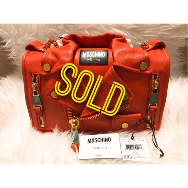 MOSCHINO Leather Orange Bag ส่งต่อ Moschino OrangeLeather Bag ปี 2015 สภาพ 95%